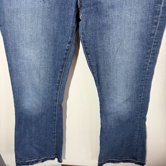 LOFT Womens 'The Slim Flare' Jeans 29/8 High Rise Frayed Hem Casual Medium Wash - Picture 4 of 10
